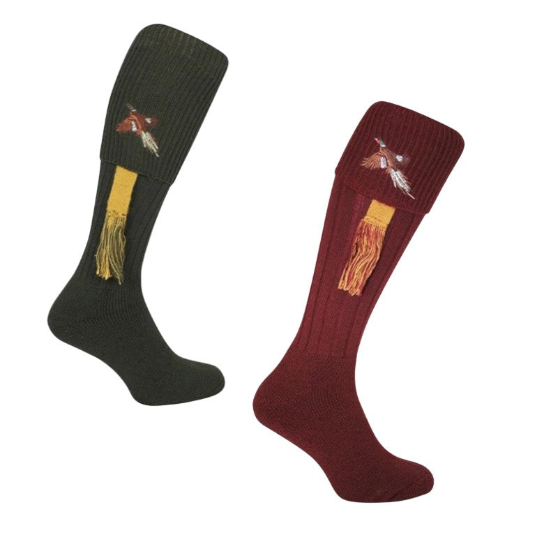 Bisley Embroidered Pheasant Shooting Socks | Cluny Country