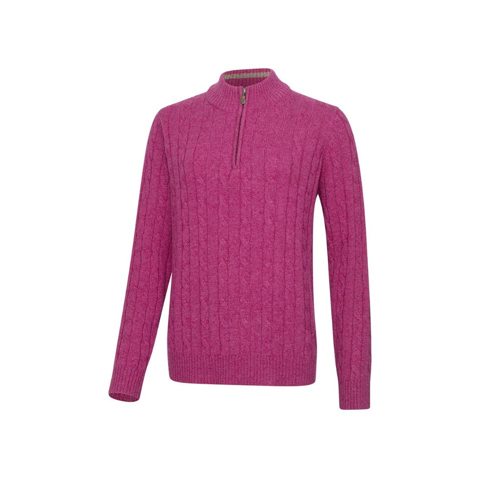 Hoggs of Fife Ladies Charlotte Cable 1/4 Zip Pullover | Cluny Country