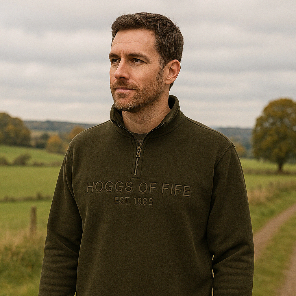 Hoggs of Fife Galloway Plain 1/4 Zip Sweatshirt | Cluny Country
