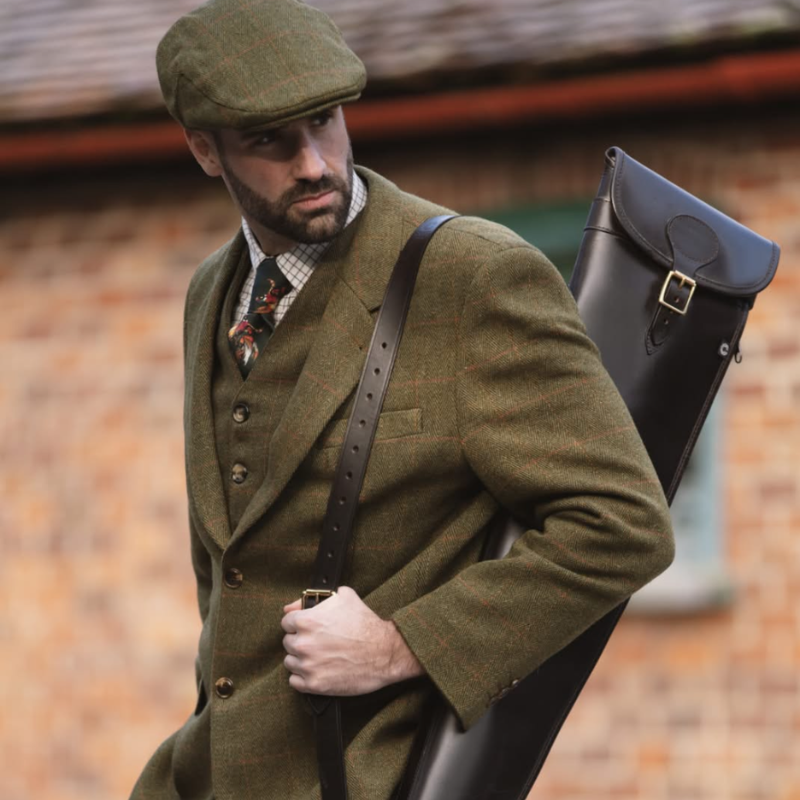 Luxury shotgun slip with fleece lining and brass fittings by Croots of England - Cluny Country