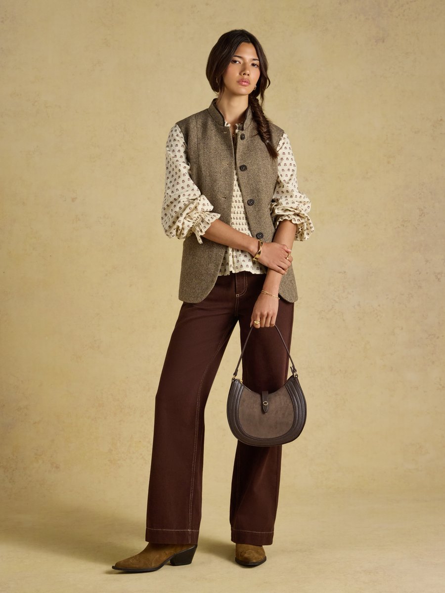 Joules Nehru Womens Tweed Fitted Gilet | Cluny Country