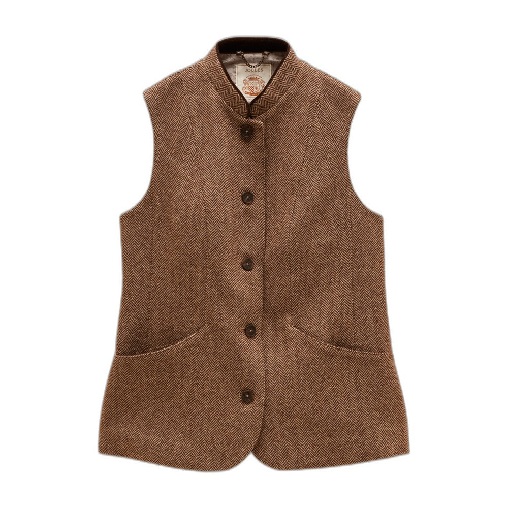 Joules Nehru Womens Tweed Fitted Gilet | Cluny Country
