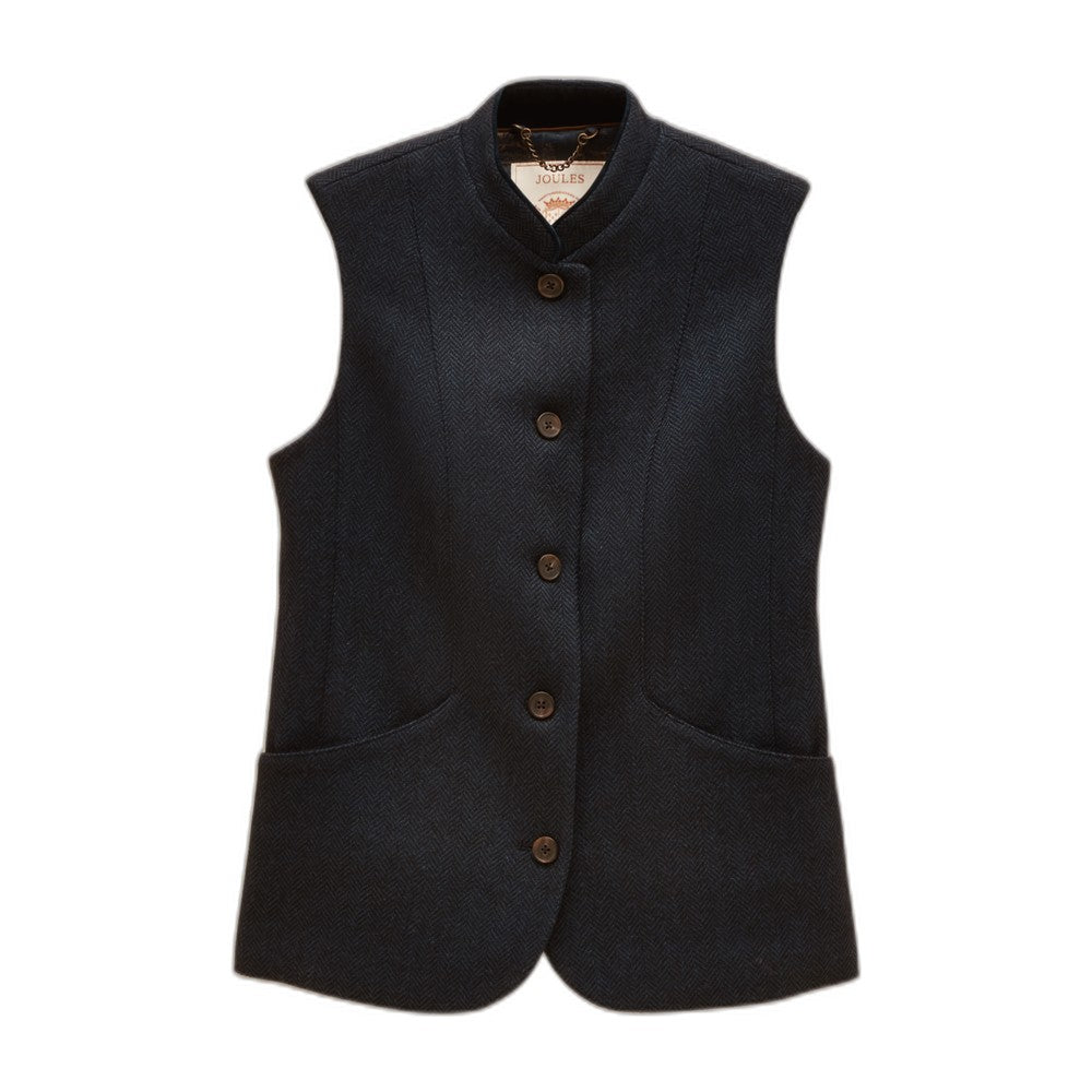 Joules Nehru Womens Tweed Fitted Gilet | Cluny Country