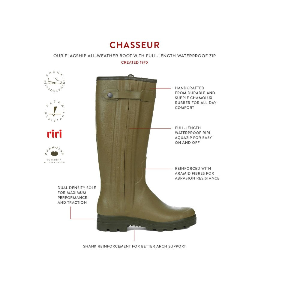 Le Chameau Women's Chasseur Neoprene Lined Boot - Iconic Green | Cluny Country