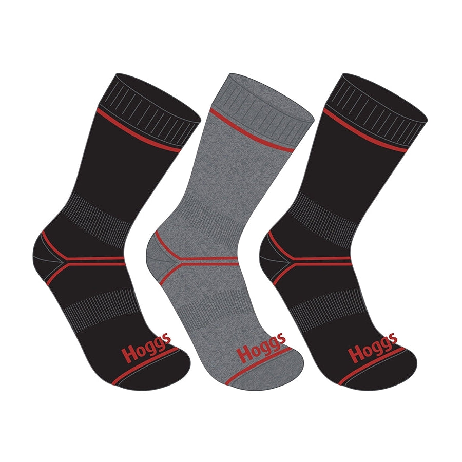 Hoggs of Fife Comfort Cotton Work Socks (3 Pack) 7-12 (One size) | Cluny Country