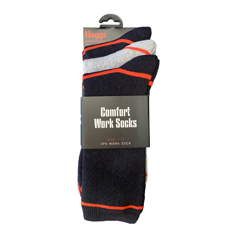 Hoggs of Fife Comfort Cotton Work Socks (3 Pack) 7-12 (One size) | Cluny Country