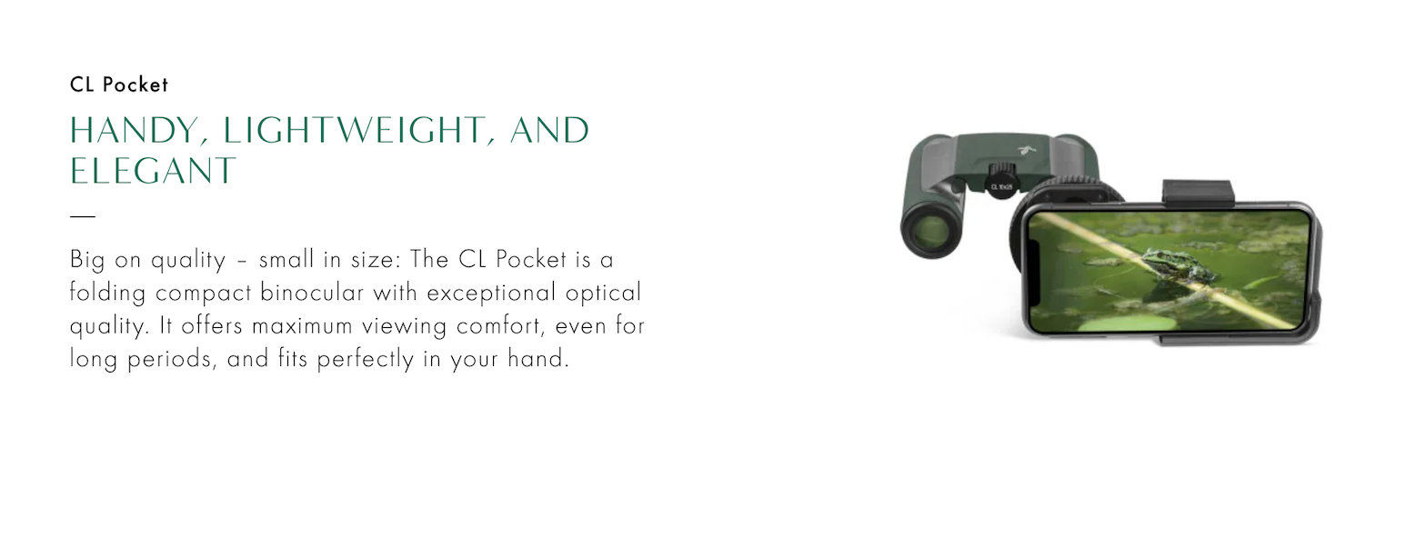 Swarovski CL Pocket 8x25 Binoculars | Cluny Country