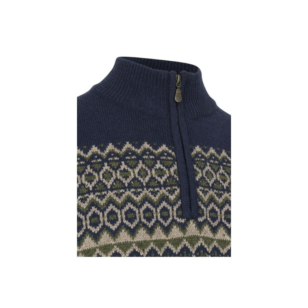 Hoggs of Fife Colonsay Fair Isle 1/4 Zip Pullover | Cluny Country 