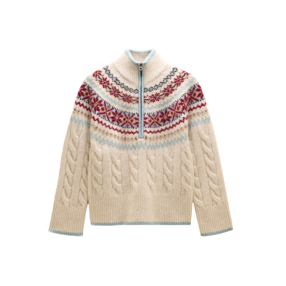 Joules Allaway Womens 1/4 Zip Fairisle Jumper  | Cluny Country 