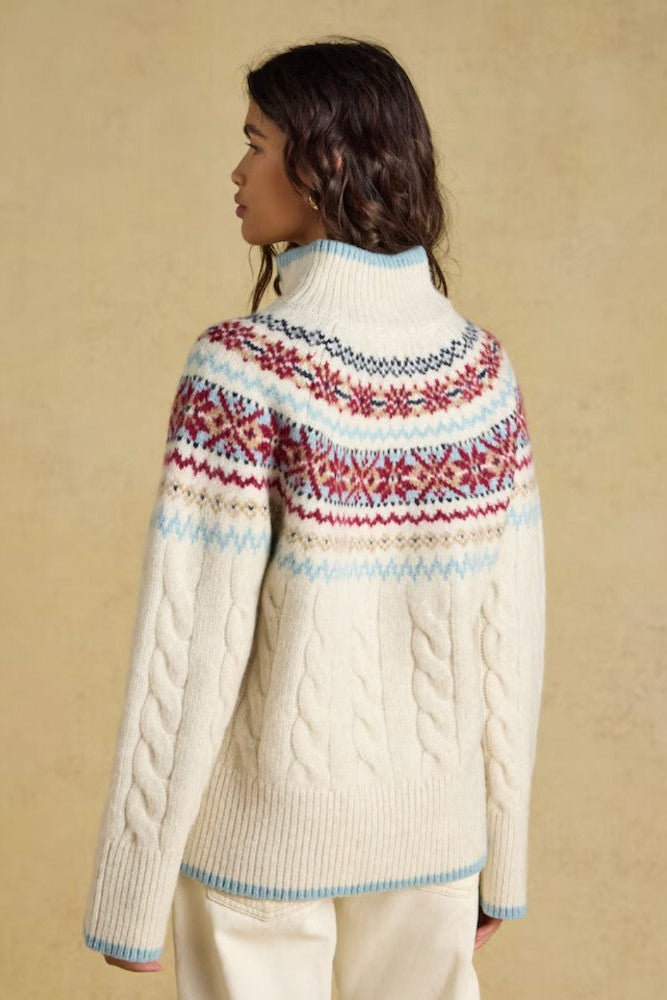 Joules Allaway Womens 1/4 Zip Fairisle Jumper | Cluny Country 