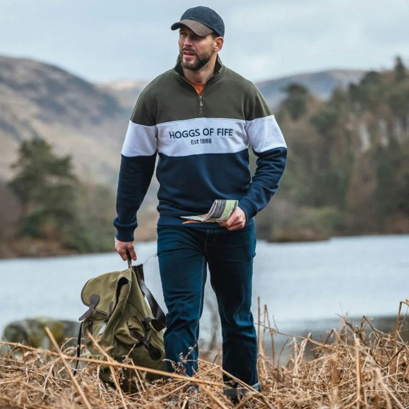 Hoggs Of Fife Dumfries 1888 Gents 1/4 Zip Sweatshirt  | Cluny Country 