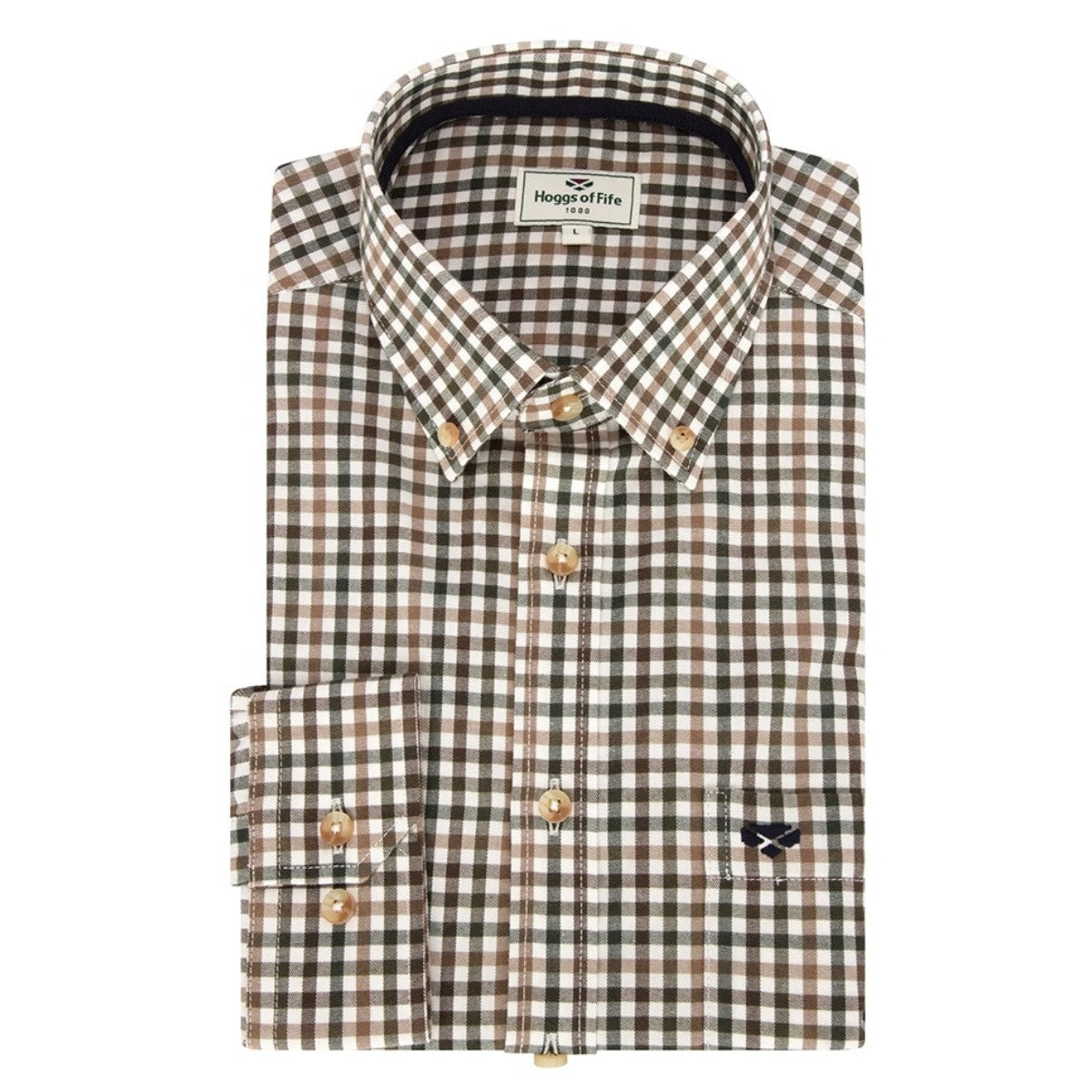 Hoggs of Fife Garvock Cotton Herringbone Shirt  | Cluny Country 