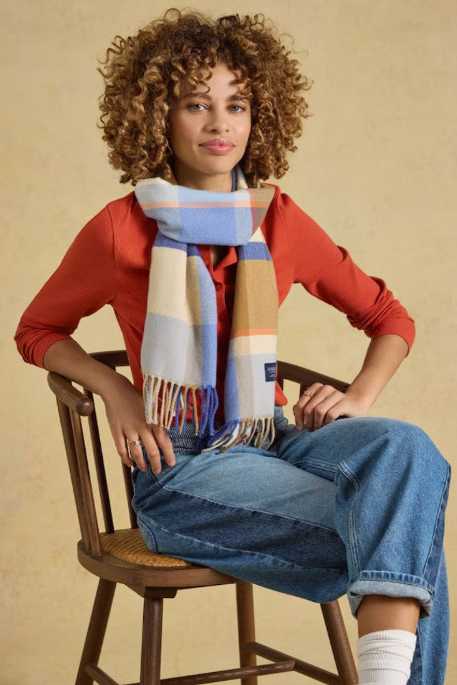 Joules Langtree Womens Checked Scarf  | Cluny Country 