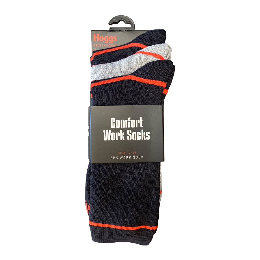 Hoggs of Fife Comfort Cotton Work Socks (3 Pack) 7-12 (One size) -  | Cluny Country 